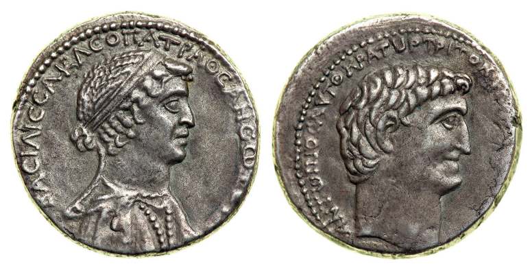 cleopatra and marc anthony coins
